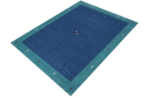 handmade Modern Gabbeh Grayish Blu Bluish Gray Hand-made RECTANGLE 100% WOOL area rug 8' x 10'