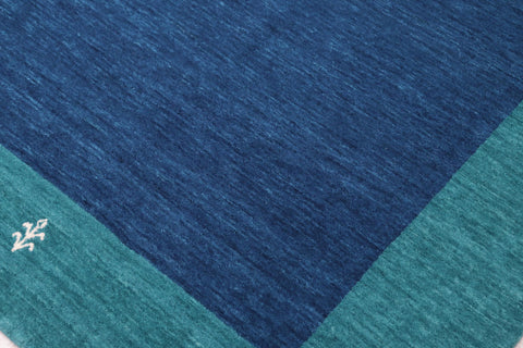 handmade Modern Gabbeh Grayish Blu Bluish Gray Hand-made RECTANGLE 100% WOOL area rug 8' x 10'