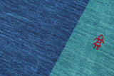 handmade Modern Gabbeh Blue Green Hand-made RECTANGLE 100% WOOL area rug 8x10