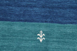 handmade Modern Gabbeh Blue Green Hand-made RECTANGLE 100% WOOL area rug 8x10