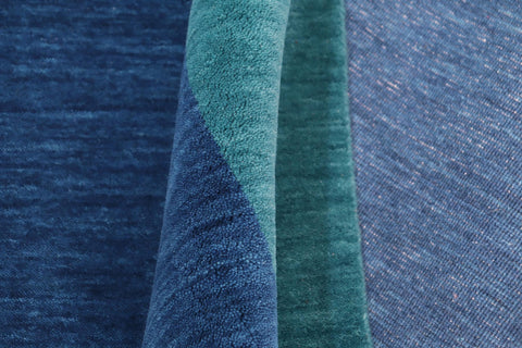 handmade Modern Gabbeh Grayish Blu Bluish Gray Hand-made RECTANGLE 100% WOOL area rug 8' x 10'