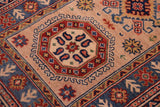 handmade Geometric Kazak Peach light Blue Hand-made RUNNER 100% WOOL area rug 3x10