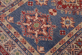 handmade Geometric Kazak light Blue Beige Hand-made RUNNER 100% WOOL area rug 3x10