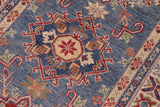 handmade Geometric Kazak light Blue Beige Hand-made RUNNER 100% WOOL area rug 3x10