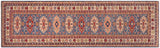handmade Geometric Kazak light Blue Beige Hand-made RUNNER 100% WOOL area rug 3x10