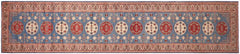handmade Geometric Kazak light Blue Beige Hand-made RUNNER 100% WOOL area rug 3x14