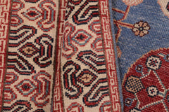 handmade Geometric Kazak light Blue Beige Hand-made RUNNER 100% WOOL area rug 3x14