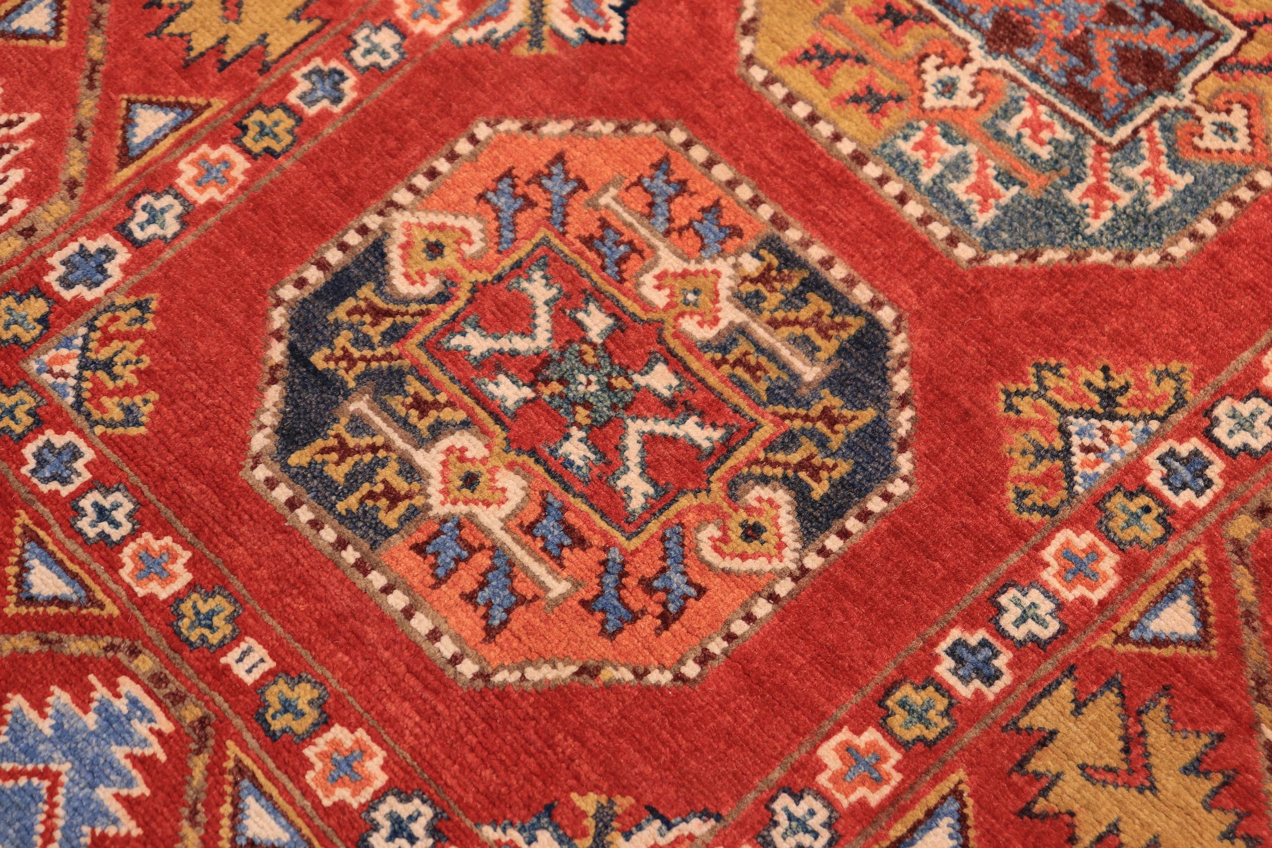 handmade Geometric Ersari Rust Rust Hand-made RUNNER 100% WOOL area rug 3' x 6'