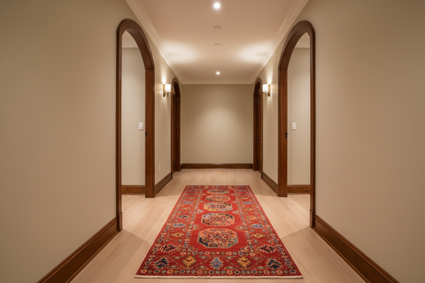 handmade Geometric Ersari Rust Rust Hand-made RUNNER 100% WOOL area rug 3' x 6'