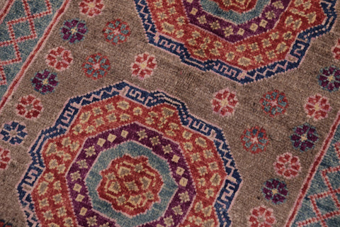 handmade Geometric Mamluk Lt. Brown Green Hand Knotted RECTANGLE 100% WOOL area rug 2 x 3