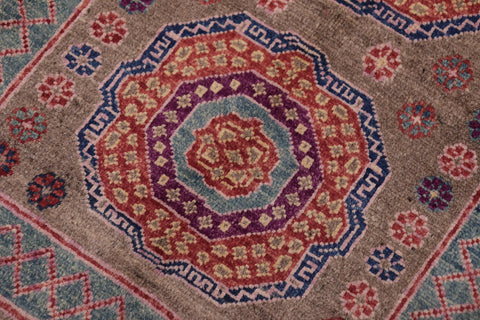 handmade Geometric Mamluk Lt. Brown Green Hand Knotted RECTANGLE 100% WOOL area rug 2 x 3