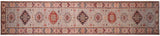 handmade Geometric kazak Gray Beige Hand-made RUNNER 100% WOOL area rug 3x17