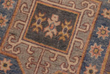 handmade Geometric Kazak Lt. Gray Lt. Blue Hand-made RECTANGLE 100% WOOL area rug 4' x 6'
