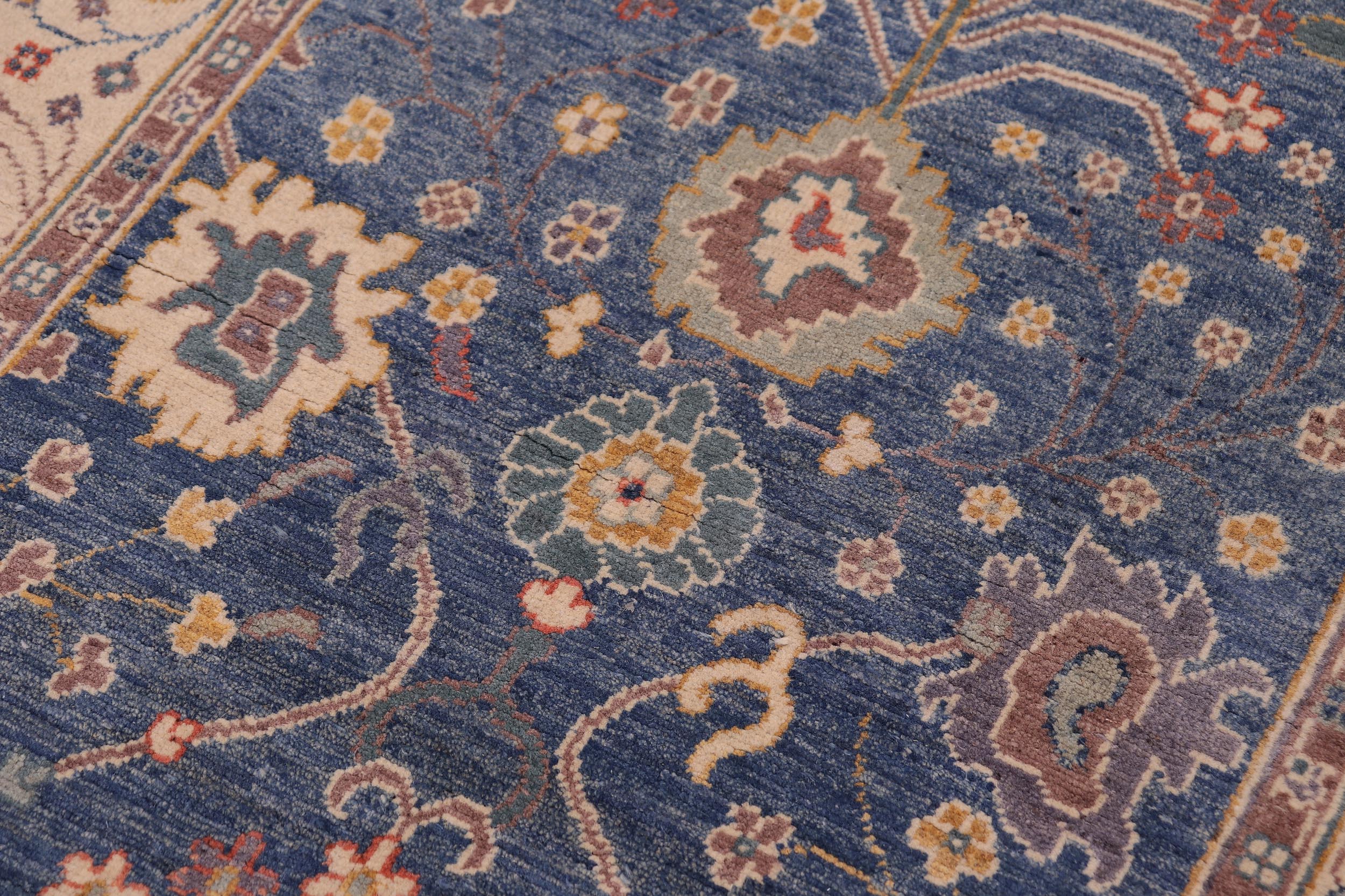 handmade Geometric Kazak Lt. Blue Beige Hand-made RECTANGLE 100% WOOL area rug 4'X6'