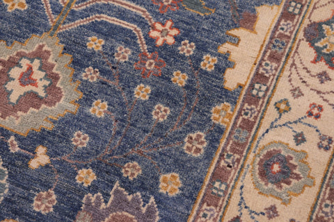 handmade Geometric Kazak Lt. Blue Beige Hand-made RECTANGLE 100% WOOL area rug 4'X6'