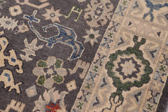 handmade Traditional Kafkaz Gray Lt. Gold Hand-made RECTANGLE 100% WOOL area rug 4X6