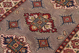 handmade Geometric Kazak Gray Beige Hand-made RECTANGLE 100% WOOL area rug 4' x 6'