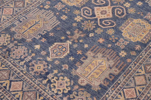 handmade Transitional Kafkaz Lt. Blue Lt. Blue Hand-made RECTANGLE 100% WOOL area rug 4' x 6'