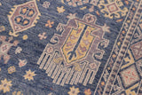 handmade Traditional Kafkaz Lt. Blue Lt. Blue Hand-made RECTANGLE 100% WOOL area rug 4 x 6