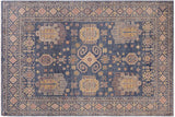 handmade Traditional Kafkaz Lt. Blue Lt. Blue Hand-made RECTANGLE 100% WOOL area rug 4 x 6