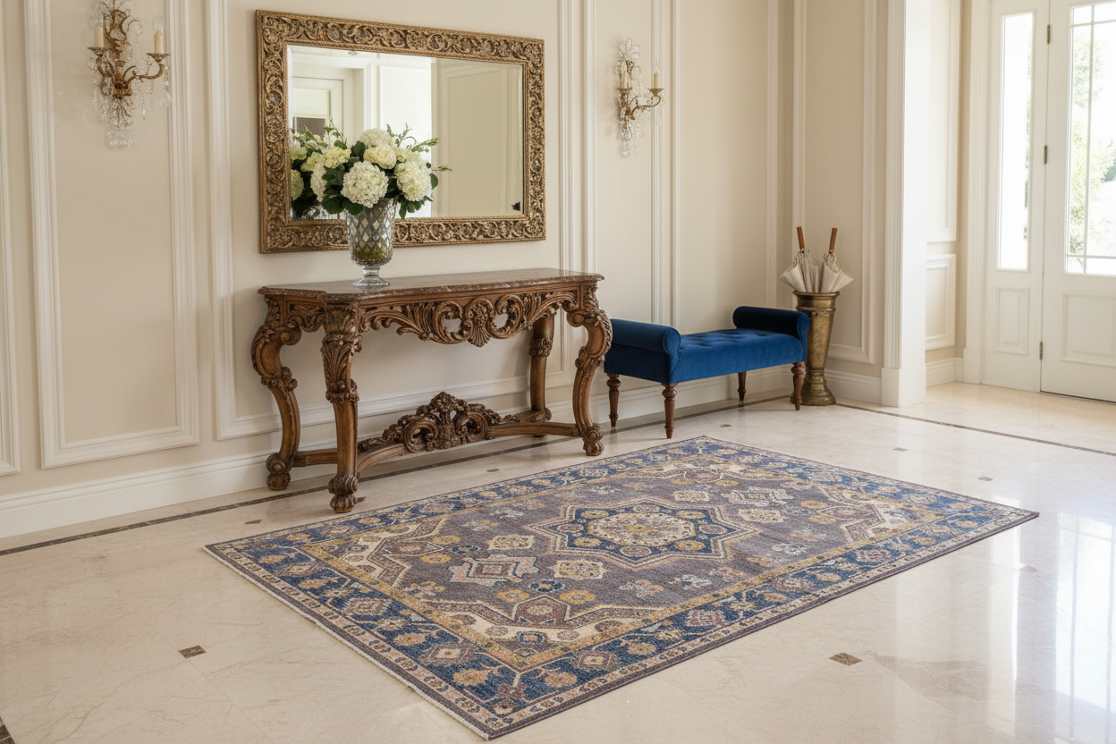 handmade Traditional Kafkaz Gray Lt. Blue Hand-made RECTANGLE 100% WOOL area rug 4' x 6'