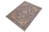handmade Traditional Kafkaz Gray Lt. Blue Hand-made RECTANGLE 100% WOOL area rug 4 x 6
