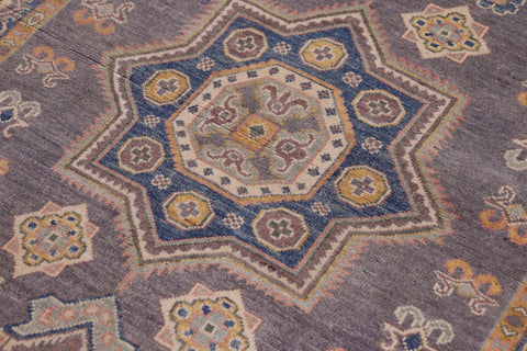 handmade Traditional Kafkaz Gray Lt. Blue Hand-made RECTANGLE 100% WOOL area rug 4' x 6'