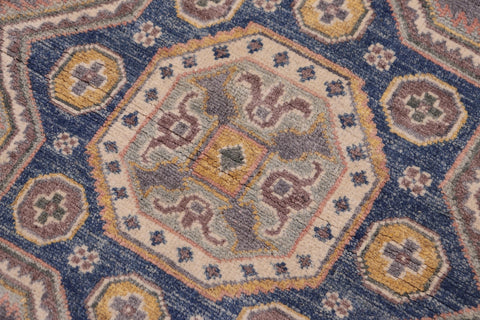 handmade Traditional Kafkaz Gray Lt. Blue Hand-made RECTANGLE 100% WOOL area rug 4' x 6'