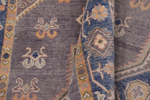 handmade Traditional Kafkaz Gray Lt. Blue Hand-made RECTANGLE 100% WOOL area rug 4' x 6'