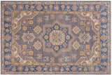 Shabby Chic Ziegler Payton Gray/Blue Hand-Knotted Wool Rug - 4'0'' x 5'10''