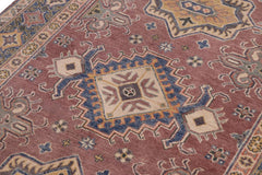 handmade Geometric Kazak Light Purpl Lt. Blue Hand-made RECTANGLE 100% WOOL area rug 4'X6'