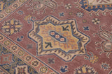 handmade Geometric Kazak Light Purpl Lt. Blue Hand-made RECTANGLE 100% WOOL area rug 4' x 6'