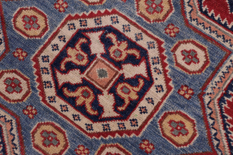 handmade Geometric Kazak Red Beige Hand-made RECTANGLE 100% WOOL area rug 4'X6'