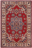 handmade Geometric Kazak Red Beige Hand-made RECTANGLE 100% WOOL area rug 4' x 6'