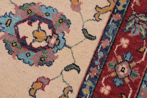 handmade Traditional Kafkaz Lt. Gold Red Hand-made RECTANGLE 100% WOOL area rug 4x6
