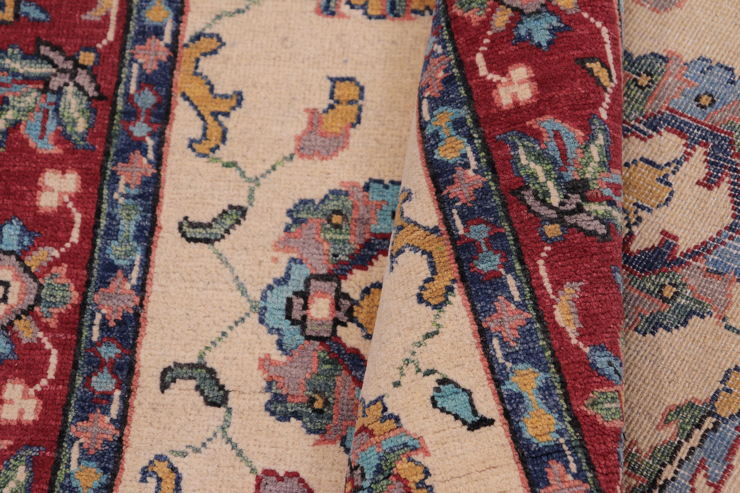 handmade Traditional Kafkaz Lt. Gold Red Hand-made RECTANGLE 100% WOOL area rug 4x6