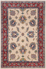 handmade Traditional Kafkaz Lt. Gold Red Hand-made RECTANGLE 100% WOOL area rug 4X6