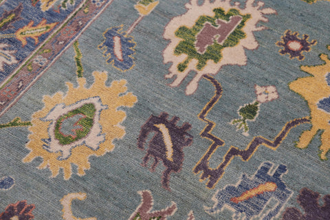 handmade Traditional Kafkaz Lime Green Lt. Blue Hand-made RECTANGLE 100% WOOL area rug 4x6