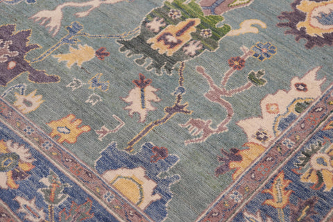 handmade Traditional Kafkaz Lime Green Lt. Blue Hand-made RECTANGLE 100% WOOL area rug 4x6