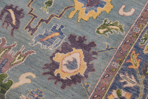 handmade Traditional Kafkaz Lime Green Lt. Blue Hand-made RECTANGLE 100% WOOL area rug 4x6