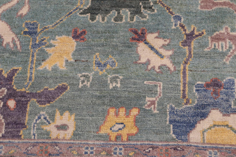 handmade Traditional Kafkaz Lime Green Lt. Blue Hand-made RECTANGLE 100% WOOL area rug 4x6
