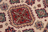 handmade Geometric Kazak Beige Red Hand-made RECTANGLE 100% WOOL area rug 4' x 6'