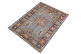 handmade Geometric Kazak Lt. Blue Gray Hand-made RECTANGLE 100% WOOL area rug 2' x 3'