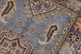 handmade Geometric Kazak Lt. Blue Gray Hand-made RECTANGLE 100% WOOL area rug 2' x 3'