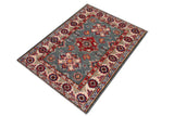 handmade Geometric Kazak Lt. Green Beige Hand-made RECTANGLE 100% WOOL area rug 2' x 3'
