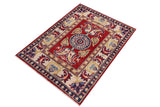handmade Geometric Kazak Red Beige Hand-made RECTANGLE 100% WOOL area rug 2' x 3'