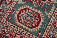 handmade Geometric Kazak Green Gray Hand-made RECTANGLE 100% WOOL area rug 2'X3'