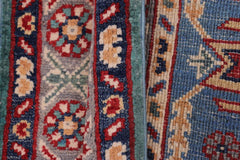 handmade Geometric Kazak Green Gray Hand-made RECTANGLE 100% WOOL area rug 2'X3'