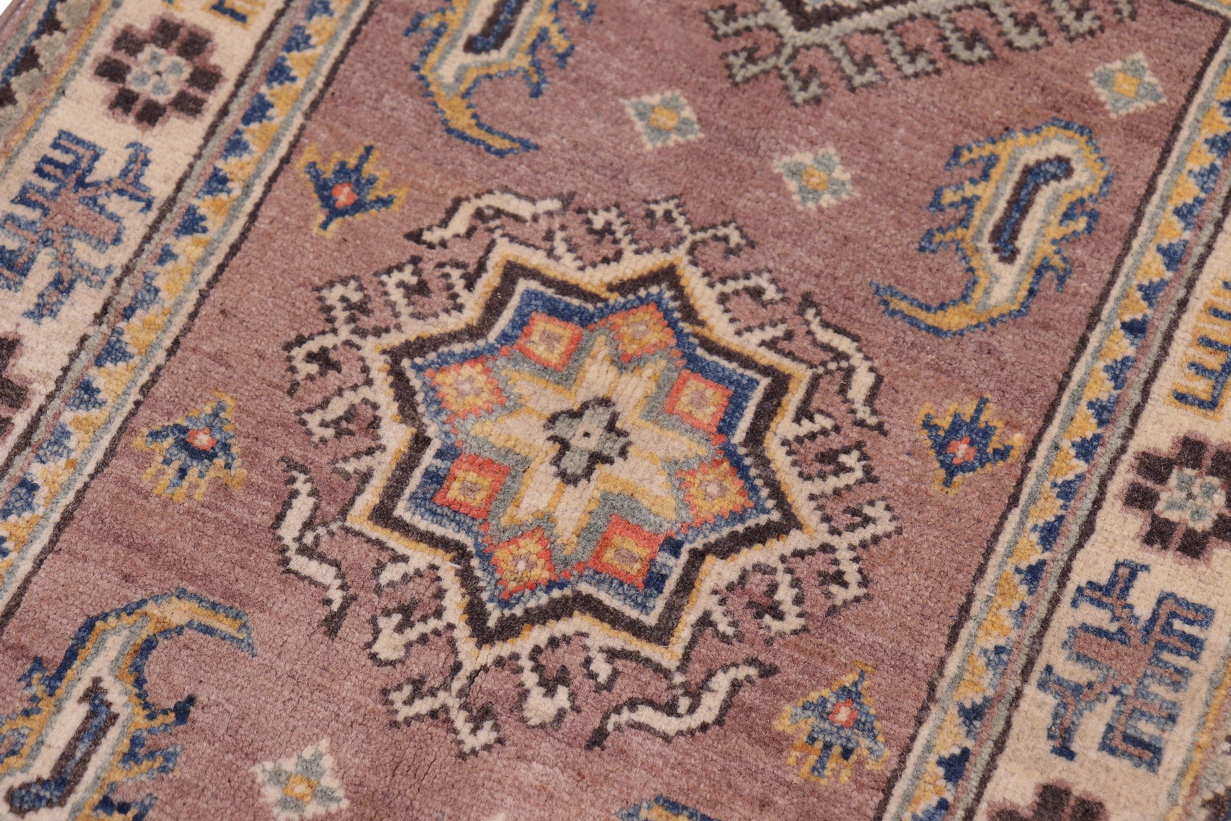 handmade Geometric Kazak Lt. Brown Beige Hand-made RECTANGLE 100% WOOL area rug 2'X3'