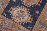 handmade Geometric Kazak Blue Gray Hand-made RECTANGLE 100% WOOL area rug 2' x 3'